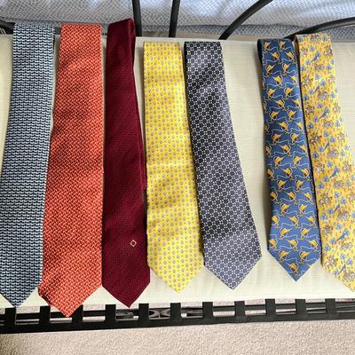 7 Luxury Designer Silk Ties - 5 Salvatore Ferragamo 2 Pink London