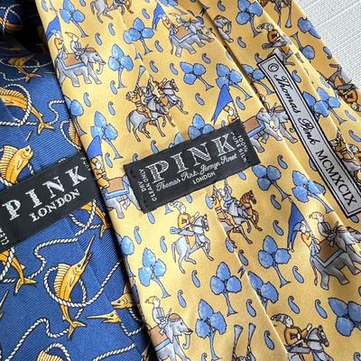 7 Luxury Designer Silk Ties - 5 Salvatore Ferragamo 2 Pink London