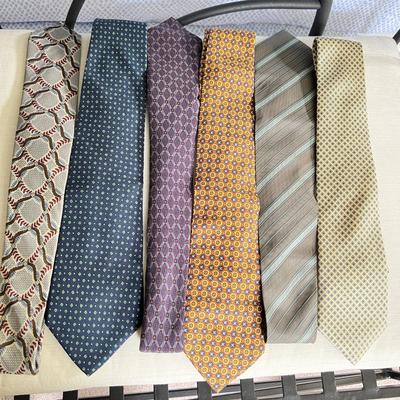 6 Luxury Designer Silk Ties - Dior, Valentino, Armani, Liberty