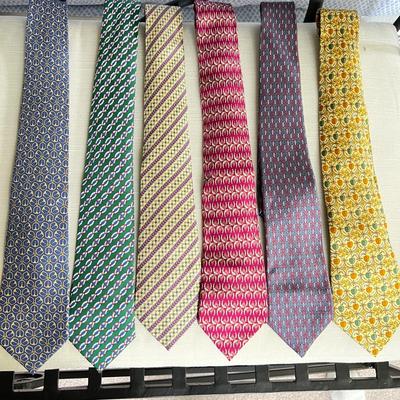 6 Hermes Luxury Designer Silk Ties