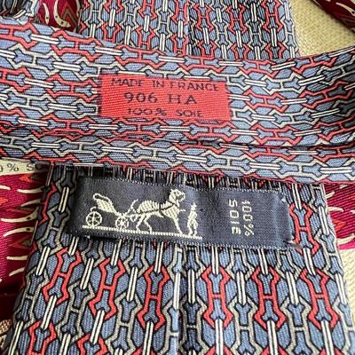 6 Hermes Luxury Designer Silk Ties