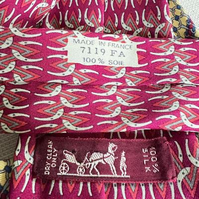6 Hermes Luxury Designer Silk Ties