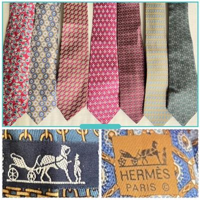 7 Hermes Luxury Designer Silk Ties