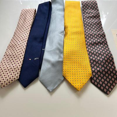 5 Luxury Designer Silk Ties - Brioni, Borrelli, Hilditch Key, Barker Black