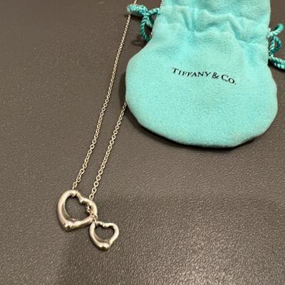 Tiffany & Co - Sterling Silver Elsa Peretti Open Heart Lariat Necklace