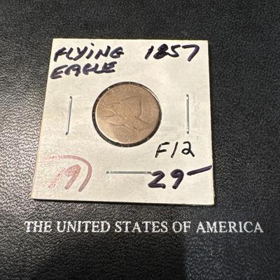 1857 FLYING EAGLE F12 U S COIN 1c