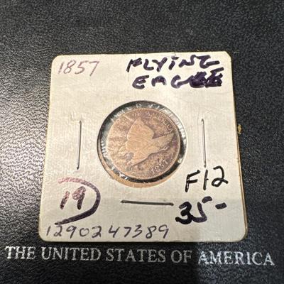 1857 FLYING EAGLE F12 US COIN 1c