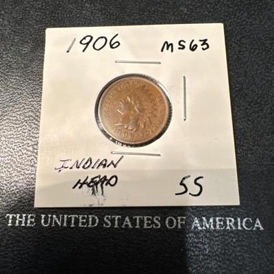 1906 INDIAN HEAD MS 63 U S COIN 1c