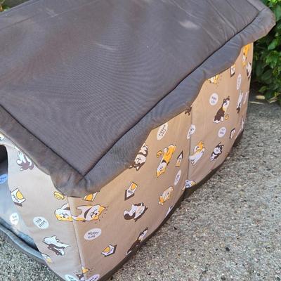 Portable, Collapsible Padded Dog House Bed