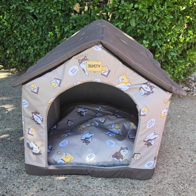 Portable, Collapsible Padded Dog House Bed
