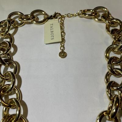 Vintage TALBOTS New Never Worn Adjustable Gold-tone Faux Pearl Heavy Necklace as Pictured.