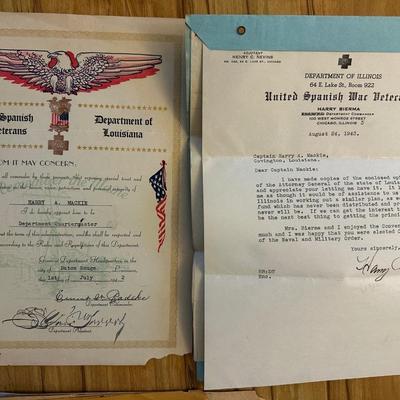 USWV, Captain Harry A. Mackie Speeches, Clippings, Letters
