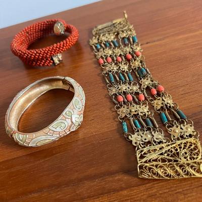 3 Ornagte Vintage Bracelets