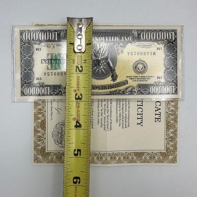 Authentic 1988 One Million Dollar Bill
