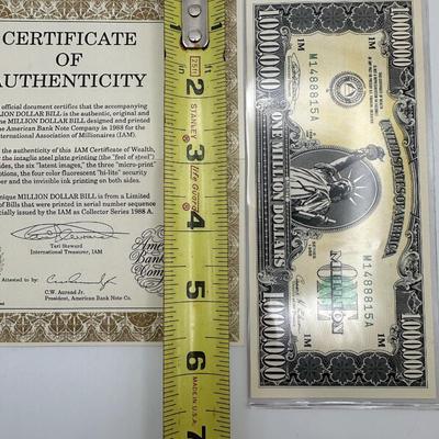Authentic 1988 One Million Dollar Bill
