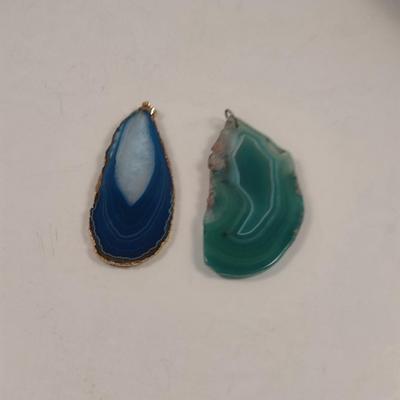 Pair of Agate Pendants (#67)