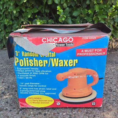 Chicago Polisher Waxer with Several Bonnets, Box, and Instructions