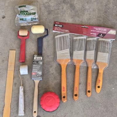 Paintbrushes and Small Rollers for Wallpaper and Wallpaper Tool