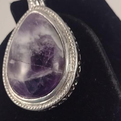 Large Stone and Metal Pendant (#70)