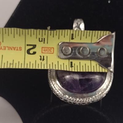 Large Stone and Metal Pendant (#70)