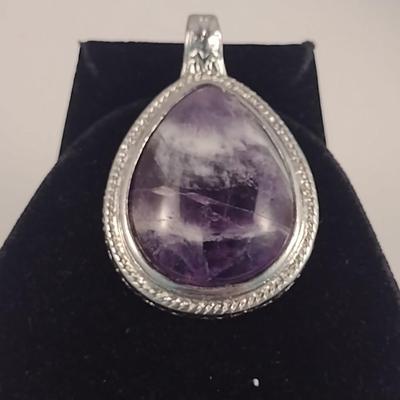 Large Stone and Metal Pendant (#70)