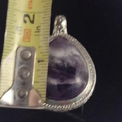 Large Stone and Metal Pendant (#70)
