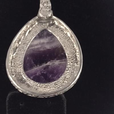 Large Stone and Metal Pendant (#70)