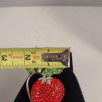 Jeweled Strawberry Design Brooch (#71)