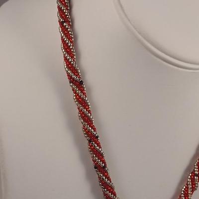 Hand Made Seed Bead Crab Design Necklace with Bracelet and Earrings (#72)