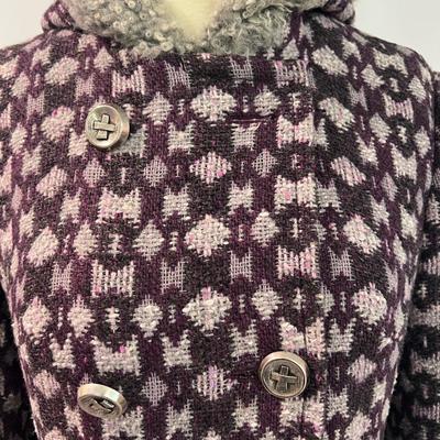 Vintage Dutch Maxi Coat w Curly Lamb Trim