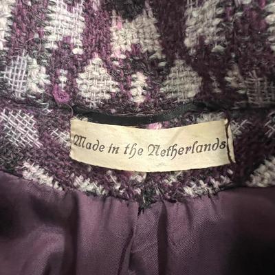 Vintage Dutch Maxi Coat w Curly Lamb Trim