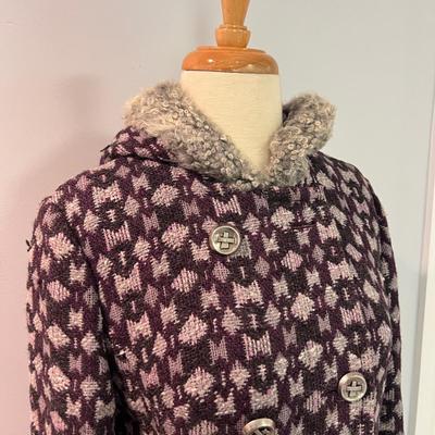 Vintage Dutch Maxi Coat w Curly Lamb Trim