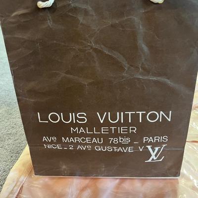 Vintage Designer Schiaparelli Lingerie Bag & Louis Vuitton Paper Store Bag