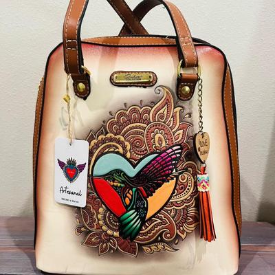 New ARTESANAL Hummingbird Embossed Bag