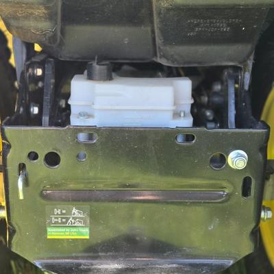 JOHN DEERE 4 Rivers X 580 with 54" Accel Deep Deck with John Deere Tiller, John Deere Snow Blower, and Yardworks Lawn Sweeper
