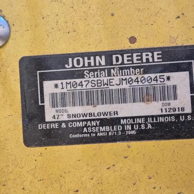 JOHN DEERE 4 Rivers X 580 with 54" Accel Deep Deck with John Deere Tiller, John Deere Snow Blower, and Yardworks Lawn Sweeper