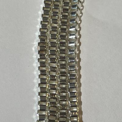 Heavy New Never Worn Condition Silver-tone Adjustable 32"-35" Fashion Box Chain Necklace 4-Strand as Pictured.
