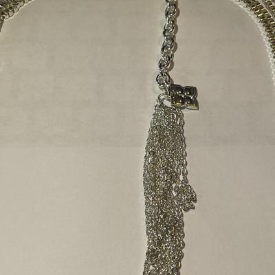 Heavy New Never Worn Condition Silver-tone Adjustable 32"-35" Fashion Box Chain Necklace 4-Strand as Pictured.