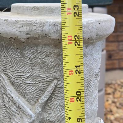 Heavy Cement Bird Bath with Flowers & Hummingbird Design