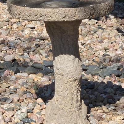 Heavy Cement Bird Bath with Bird Design