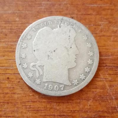 LOT 94 1907-D BARBER QUARTER