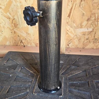 Patio Umbrella and Brushed Bronze Stand #1