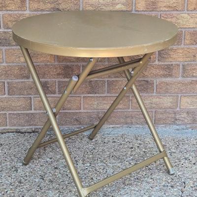 Folding Gold Metal Side Table #1