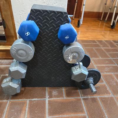 70+ pounds of weights
