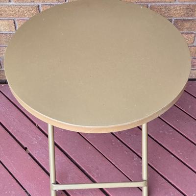 Folding Gold Metal Side Table #2