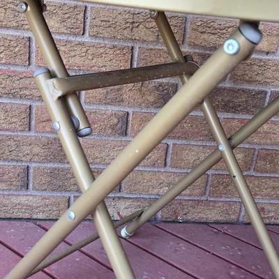 Folding Gold Metal Side Table #2