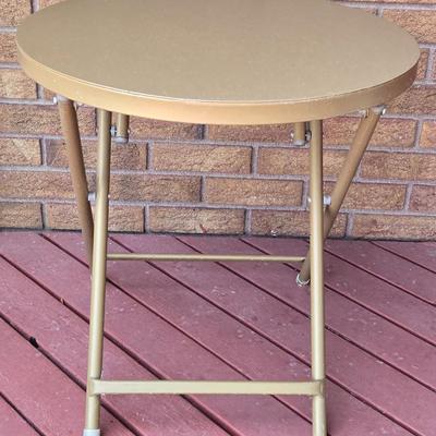 Folding Gold Metal Side Table #2