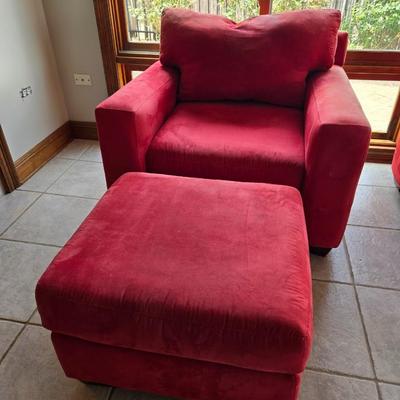Red Chair & Ottoman
