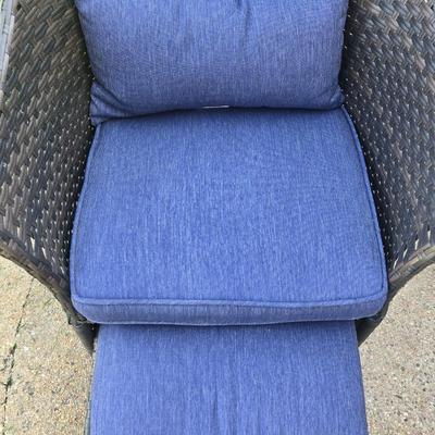 Woven Patio Chair with Nesting Ottoman #1