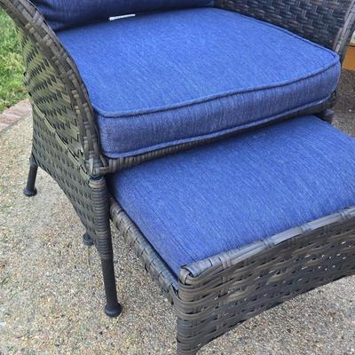 Woven Patio Chair with Nesting Ottoman #1